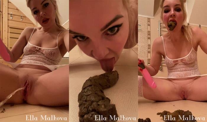Scat Ella / Ella Malova (Masturbating and Licking Shit - UltraHD 2K) [mp4 / 440 MB]