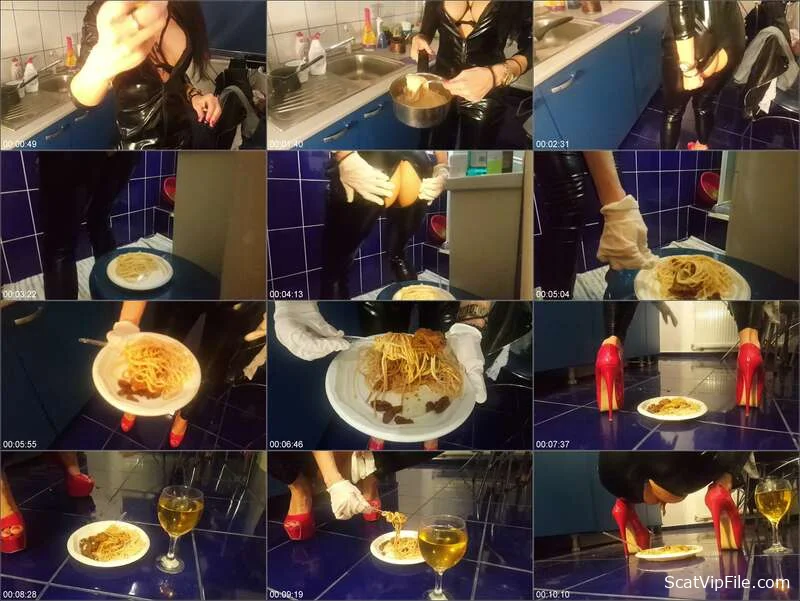 Mistress Antonella (Spaghetti,Caviar,Champagne & Poppers,Farts - (PASTA-KAVIAR) - HD 720p) [mp4 / 235.6 MB] screenshot
