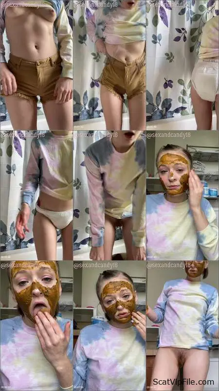 Sexandcandy18 Teen’s First Diaper Fill and Face Mask Scat Video 💩 screenshot