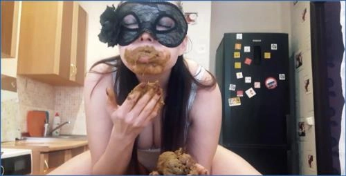 Scatlina Delivers Dirty Solo Scat romp in Eat Shit on the Table - Scat Download
