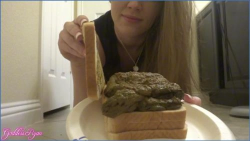 Goddess Ryan in Black Dress Scat Sandwich and Pissing - Scat Download
