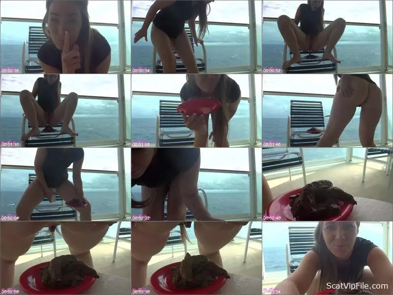 Goddess Ryan Delivers Massive Public Scat video on Cruise Balcony screenshot