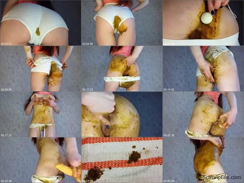 Anna Coprofield Drops a Wild Scat Clip in My White Shorts with Heavy Toilet screenshot
