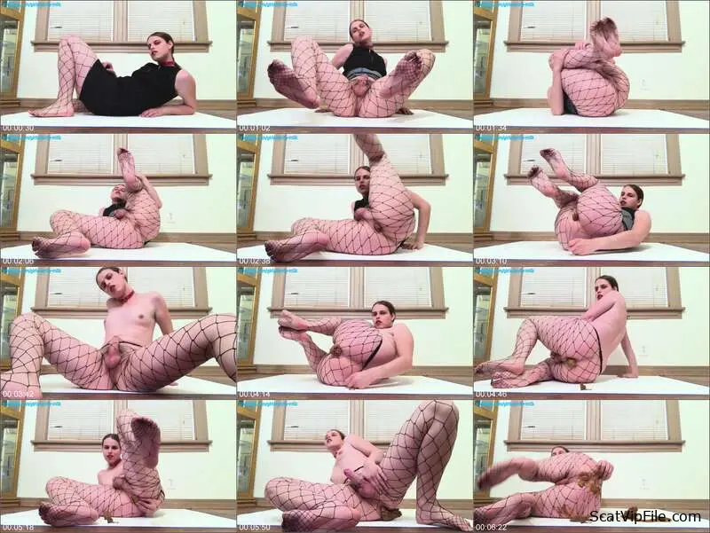 Emily Milk Smears and Eats Shit in Fishnets Porn Video screenshot