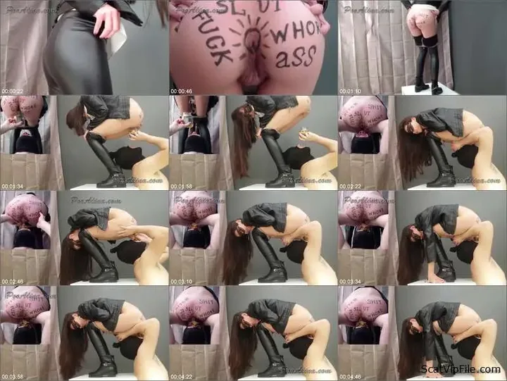 PooAlina Smears Her Poop and Pukes on a Toilet Slave - Mucky Scat - Scat Download