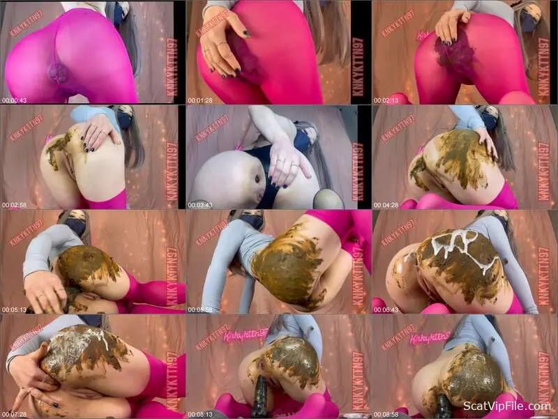 KnkyKttn97 Takes on Massive Dildos While Pooping in Her Tights screenshot