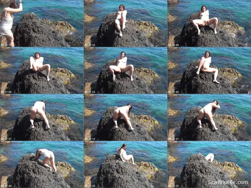 Nadya Takes Nature's Call on the Beach in Rough Pooping Action screenshot