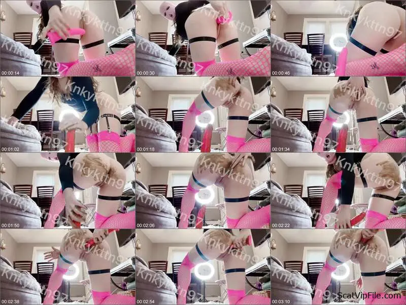 KnkyKttn97 Defecates on Toilet with Big Toys in Messy POV Smearing screenshot