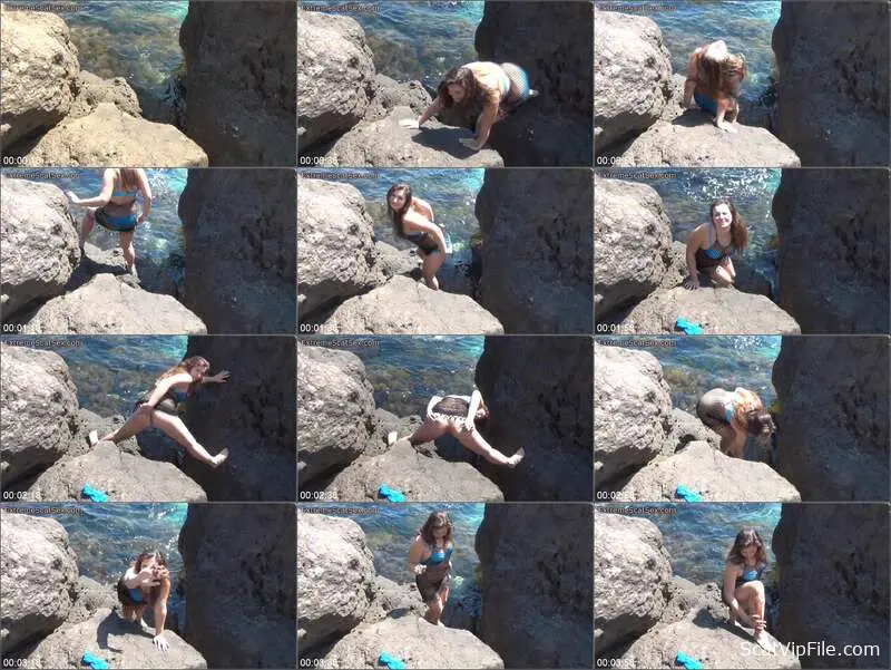 Nadya's Beachside Defecation in Real Scat Action - Uncompromising screenshot