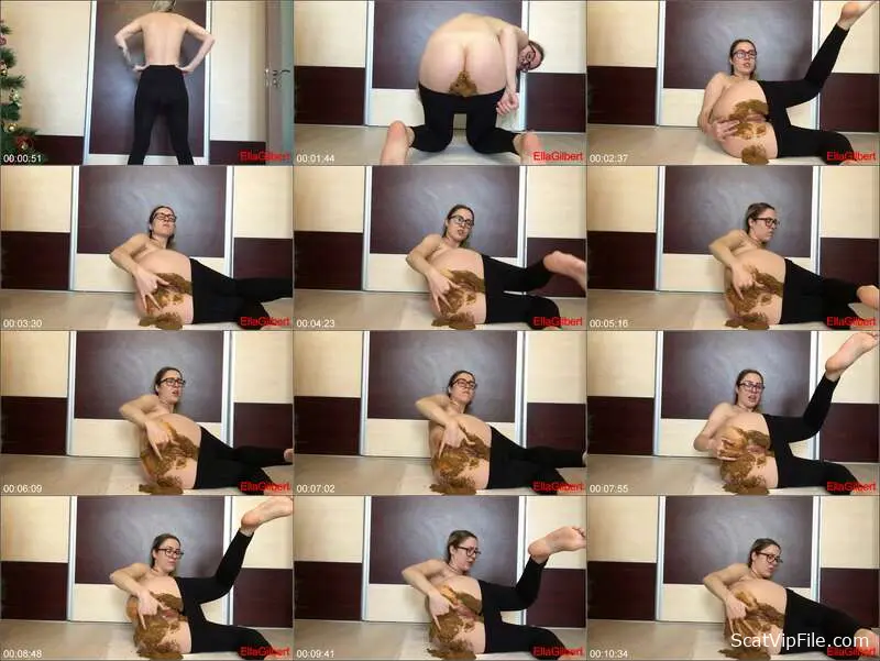 Ella Gilbert's Wild Shitting Frenzy in Leggings Desperation Poop Clip screenshot