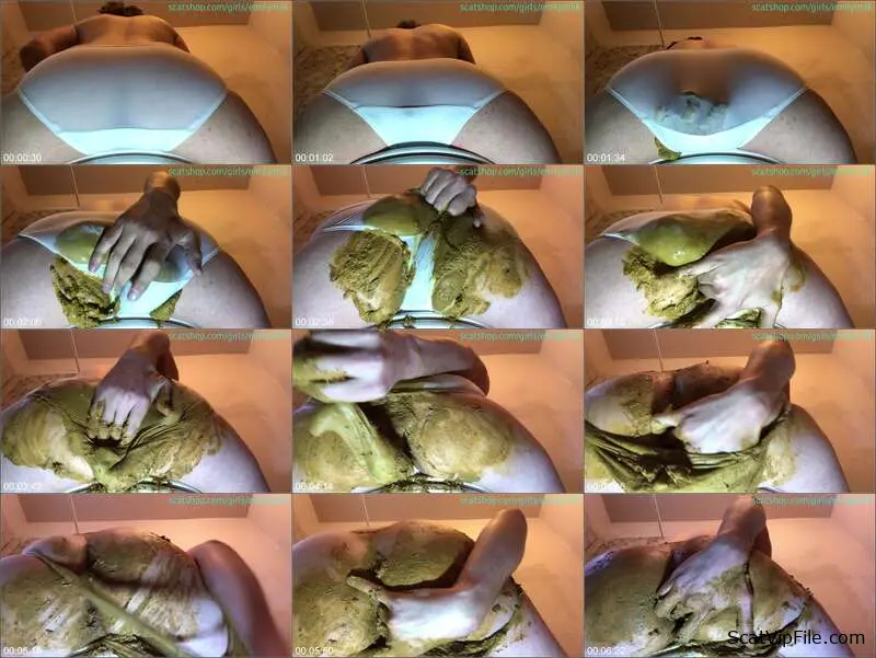 Emily Milk Shits and Smears in Pantyhose on Toilet - Shemale Scat screenshot