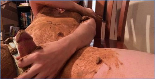Emily Milk Shits and Smears in Pantyhose on a Throne - Trans Scat Porn - Scat Download