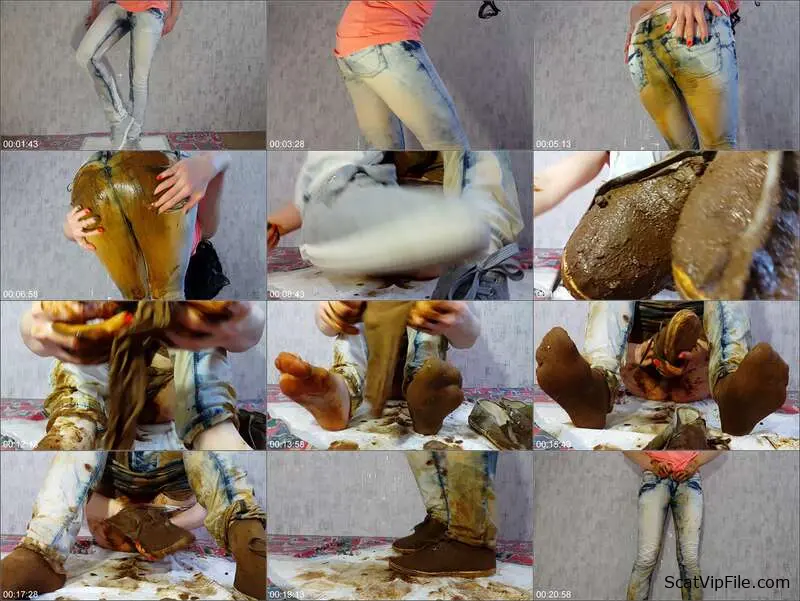 Anna Coprofield Shows Off Prolapse and Dirty Jeans Pooping screenshot