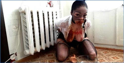 Scatlina Prolapses While Tied Slave Eats Her Massive Pile of Shit - Scat Download