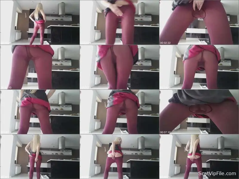 Thefartbabes in Blonde Dark Pink Pantyhose: Full HD Scat clip screenshot