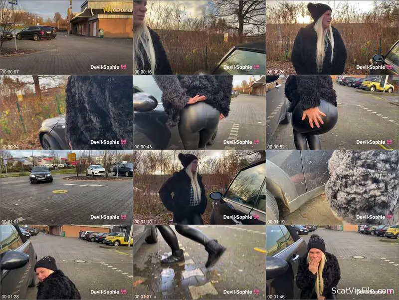 Devil Sophie Delivers Filthy Scat and Pissing at German McDonald's Park screenshot
