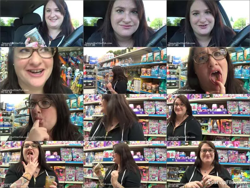Samantha Starfish Eats Shit in Public Store- Scat Femdom Porn screenshot
