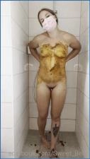 Sweet Bella's messy Anal Scat and Smearing in the Shower - Scat Download