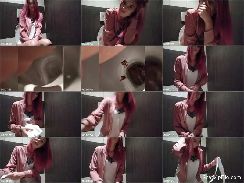 HotDirtyIvone Shits and Pisses in Public Toilet- Scat Porn Video screenshot