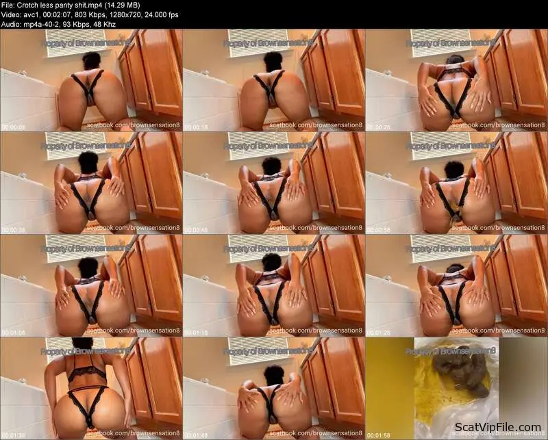 BrownSensation8 Anal Scat Porn with Piss in Crotchless Panty screenshot