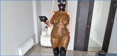 Scatlina Shits in Latex Dress- Piss Scat and Kaviar Porn - Scat Download