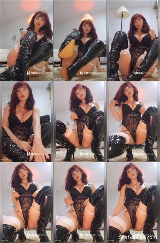 Domina Marbella in Sexy Black Lingerie and Boots with Real Scat Action screenshot